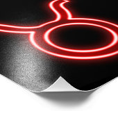 Impression Photo Bright Red Neon - Taurus the Bull Star Sign (Coin)