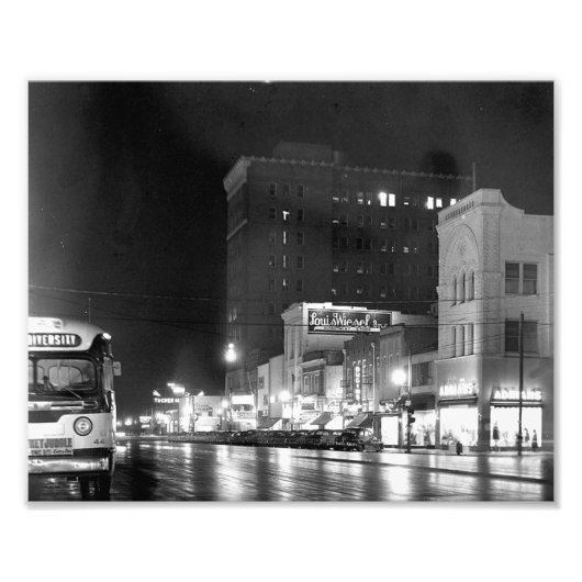 Impression Photo Broad Street à la nuit (Devant)