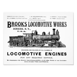 Impression Photo Brooks Steam Locomotive Works 1890 Kodak