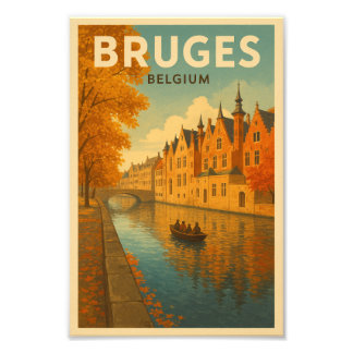 Impression Photo Bruges Belgium Illustration Travel Art