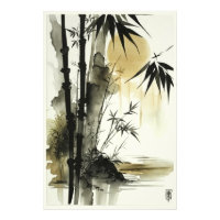 Brush à encre japonaise art nature abstrait