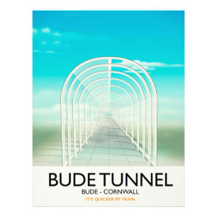 Impression Photo Bude Tunnel, Cornouwall Parodie affiche Voyage
