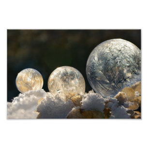 Impression Photo Bulles de savon congelées Ice Crystal Winter Paper