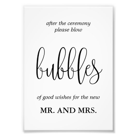 Impression Photo Bulles Sendoff Sign Choisissez votre taille (Devant)