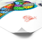 Impression Photo Bullterrier blanc sur Patchwork - Art (Coin)