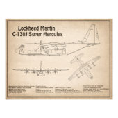 Impression Photo C-130 Hercules - Plan directeur de l'avion SD (Devant)