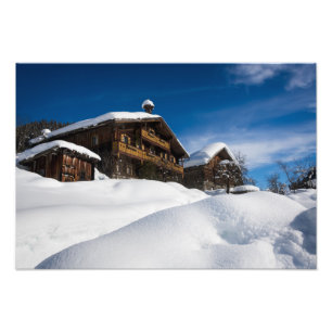 Impression Photo Cabines traditionnels en bois de neige