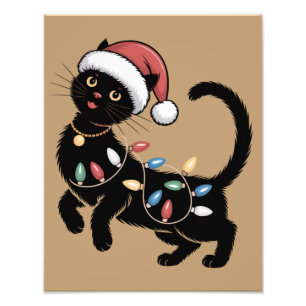Impression Photo Cadeau de Noël pour maman amateur de chat noir mig