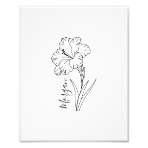 Impression Photo Cadeau personnalisé d'août Gladiolus Fleur de nais