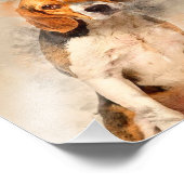 Impression Photo Cadeau pour chien Beagle mignon | Meilleure décora (Coin)