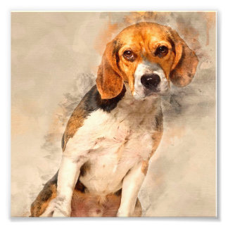 Impression Photo Cadeau pour chien Beagle mignon | Meilleure décora