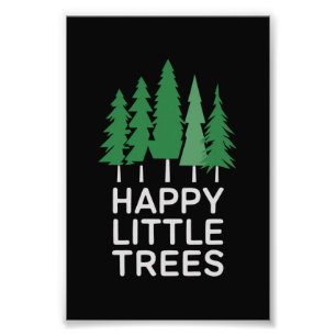 Impression Photo Cadeaux de camping d'arbres peu drôles heureux 