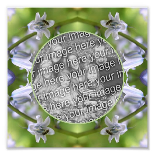 Impression Photo Cadre d'abeille sur fleur de jacinthe Créer votre  (Devant)