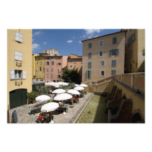 Impression Photo Café en plein air, Place de l'Eveche, Grasse,