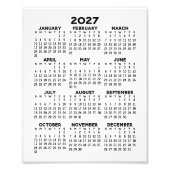 Impression Photo Calendrier 2027 - vue annuelle verticale - Blanc (Devant)