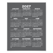 Impression Photo Calendrier 2027 - vue annuelle verticale - Gris (Devant)