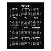 Impression Photo Calendrier 2027 - vue annuelle verticale - Noir (Devant)