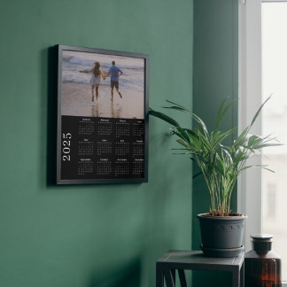 Impression Photo Calendrier noir à fond 2025 classique