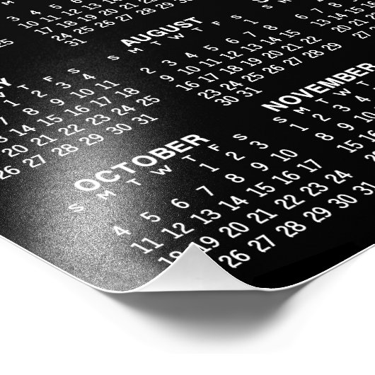 Impression Photo Calendrier - vue de l'année complète verticale - N (Coin)