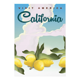 Impression Photo California Lemons Vintage imprimé voyage.