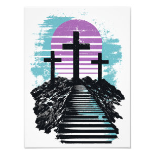 Impression Photo Calvaire Golgotha c'est fini Moderne chrétien