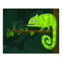 Caméléon mignon vert