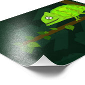 Impression Photo Caméléon vert mignon (Coin)