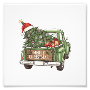 Impression Photo Camion de Noël Vintage Joyeux Noël Hommes Femmes