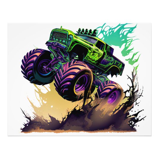 Impression Photo Camion monstre vert (Devant)
