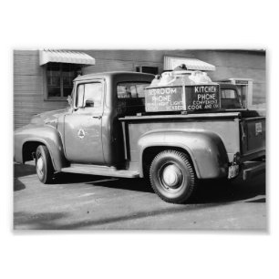 Impression Photo Camion publicitaire Bell Telephone années 1950 Dye
