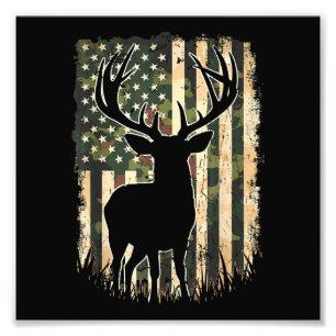 Impression Photo Camo US Drapeau Chasse aux Cerfs Chasse au Camofla