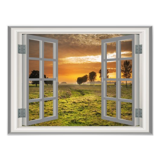 Impression Photo Campagne Twilight Cow Farm USA (Devant)