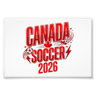 Impression Photo Canada Soccer 2026 Soccer Bold Typographie de pays