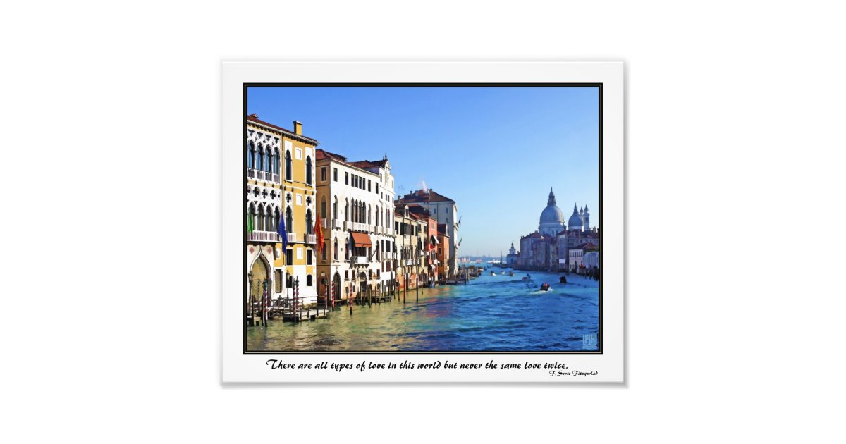 Impression Photo Canal Grand De Venise Avec La Citation D Amour Zazzle Be