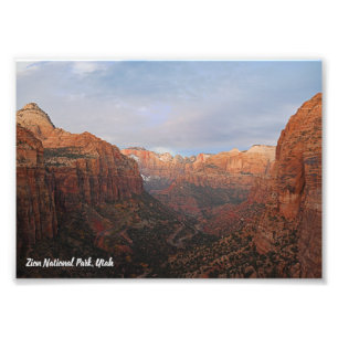 Impression Photo Canyon surplombe le Parc national de Sion, Utah