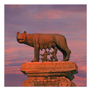 Impression Photo Capitoline Wolf Rome Symbole Mythe Bronze Sculptur