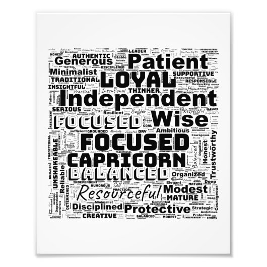 Impression Photo Capricorne Zodiac Mot Cloud Inspiration (Devant)