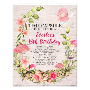 Impression Photo Capsule Temporelle pour Premier Anniversaire Fée