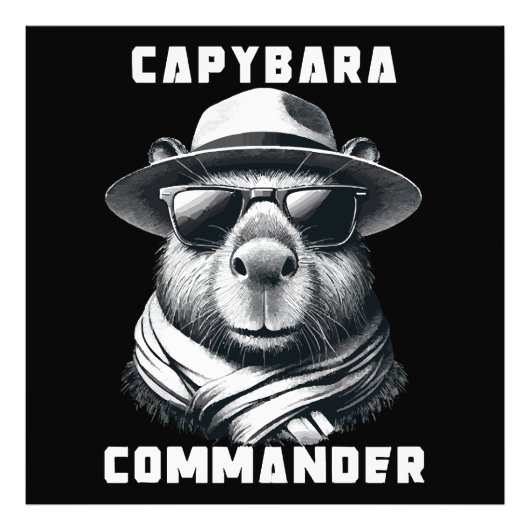 Impression Photo Capybara Avec Lunettes de Soleil Capy Commandant (Devant)