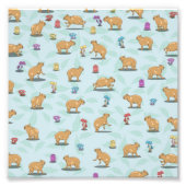 Impression Photo Capybara et mushroom pattern (Devant)