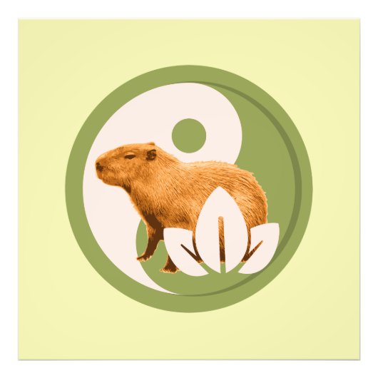 Impression Photo Capybara Zen Yin Yang Nature Paisible (Devant)