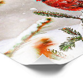 Impression Photo Cardinal dans un pin en hiver (Coin)