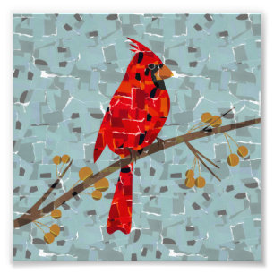 Impression Photo Cardinal rouge, l'oiseau de Noël