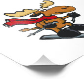 Impression Photo Caricature de Moose Skier | choisir la couleur arr (Coin)