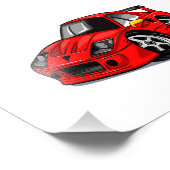 Impression Photo Caricature de supercar rouge - Choisir la couleur  (Coin)