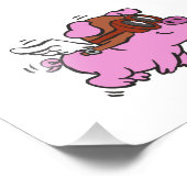 Impression Photo Caricature volante de cochon rose | choisir la cou (Coin)
