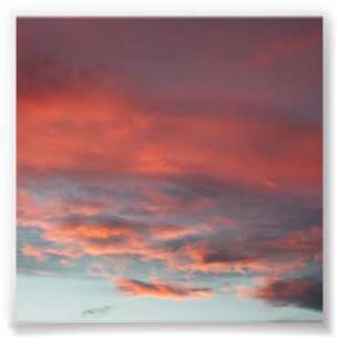 Impression Photo Carré Pastel Aqua Pink Nuages Sunset 4x4