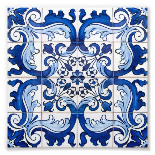 Impression Photo Carrelage antique Motif portugais Azulejo
