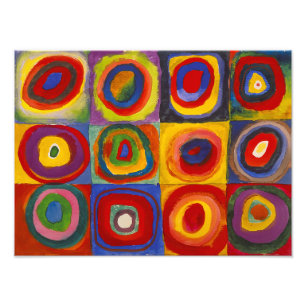 Impression Photo Carrés avec Cercles Concentriques Kandinsky