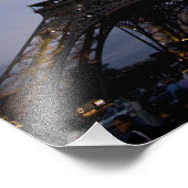Impression Photo Carrousel près de la Tour Eiffel le soir, (Coin)